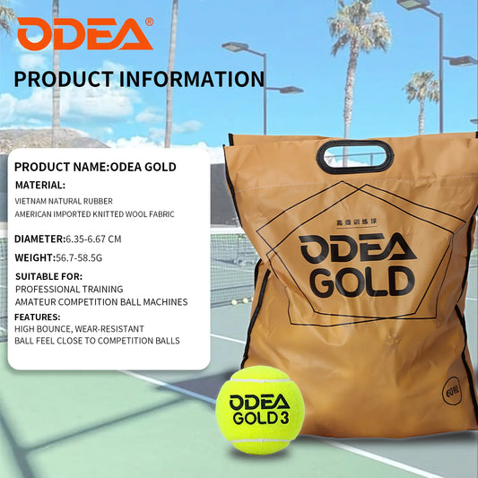 ODEA Gold Training Tennis Balls (Rebound 140-148CM ITF) 60 Pcs