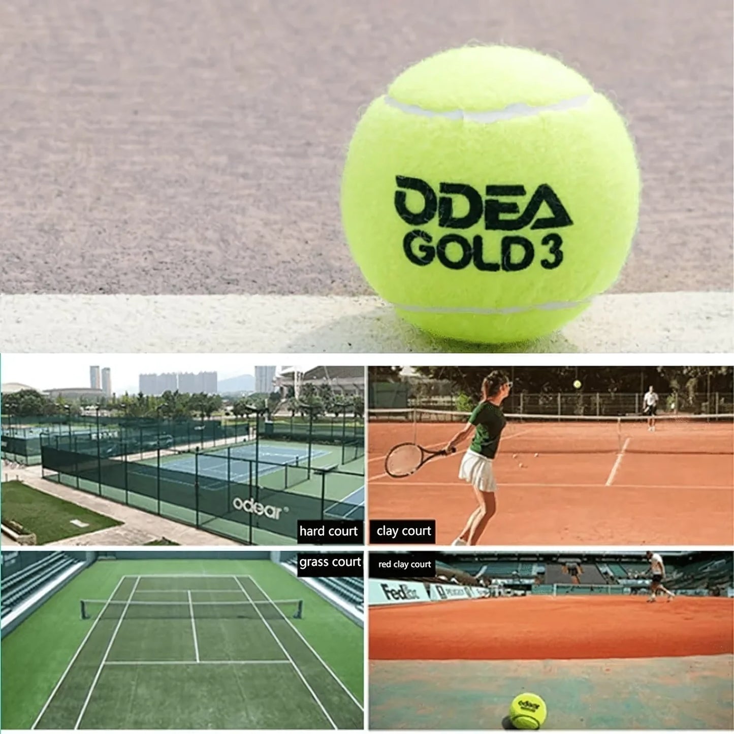 ODEA Gold Training Tennis Balls (Rebound 140-148CM ITF) 60 Pcs
