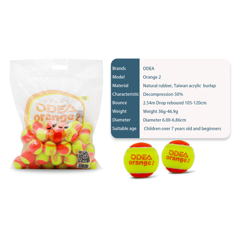 ODEA Stage 3 RED 48 PCS Children Beginners Tennis Balls Low Compression Slower Speed