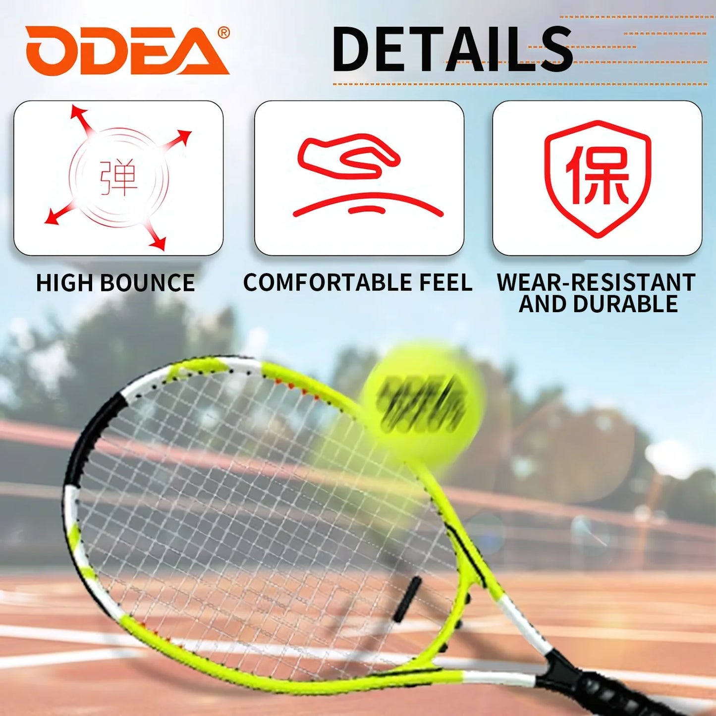 ODEA Gold Training Tennis Balls (Rebound 140-148CM ITF) 60 Pcs