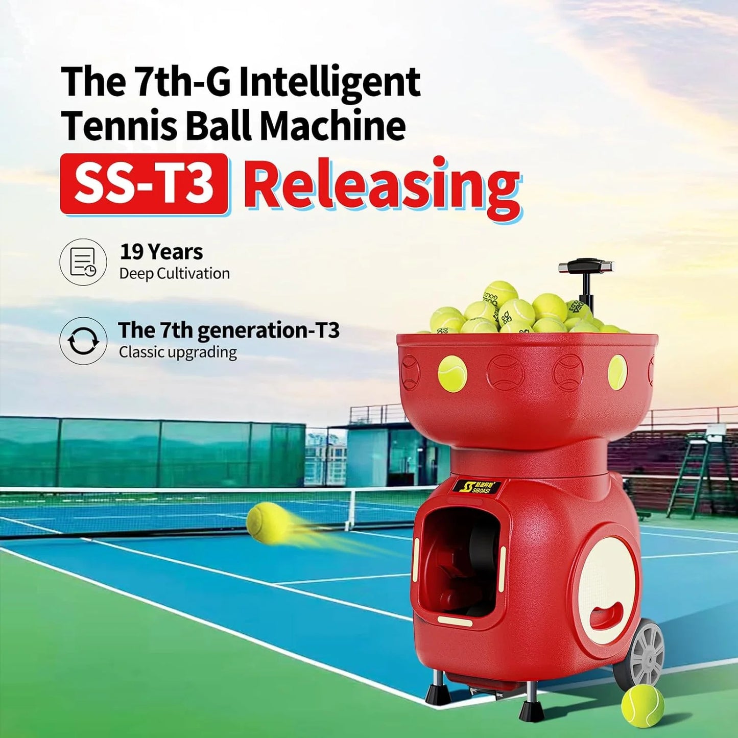 SIBOASI Automatic Tennis Ball Machine T7