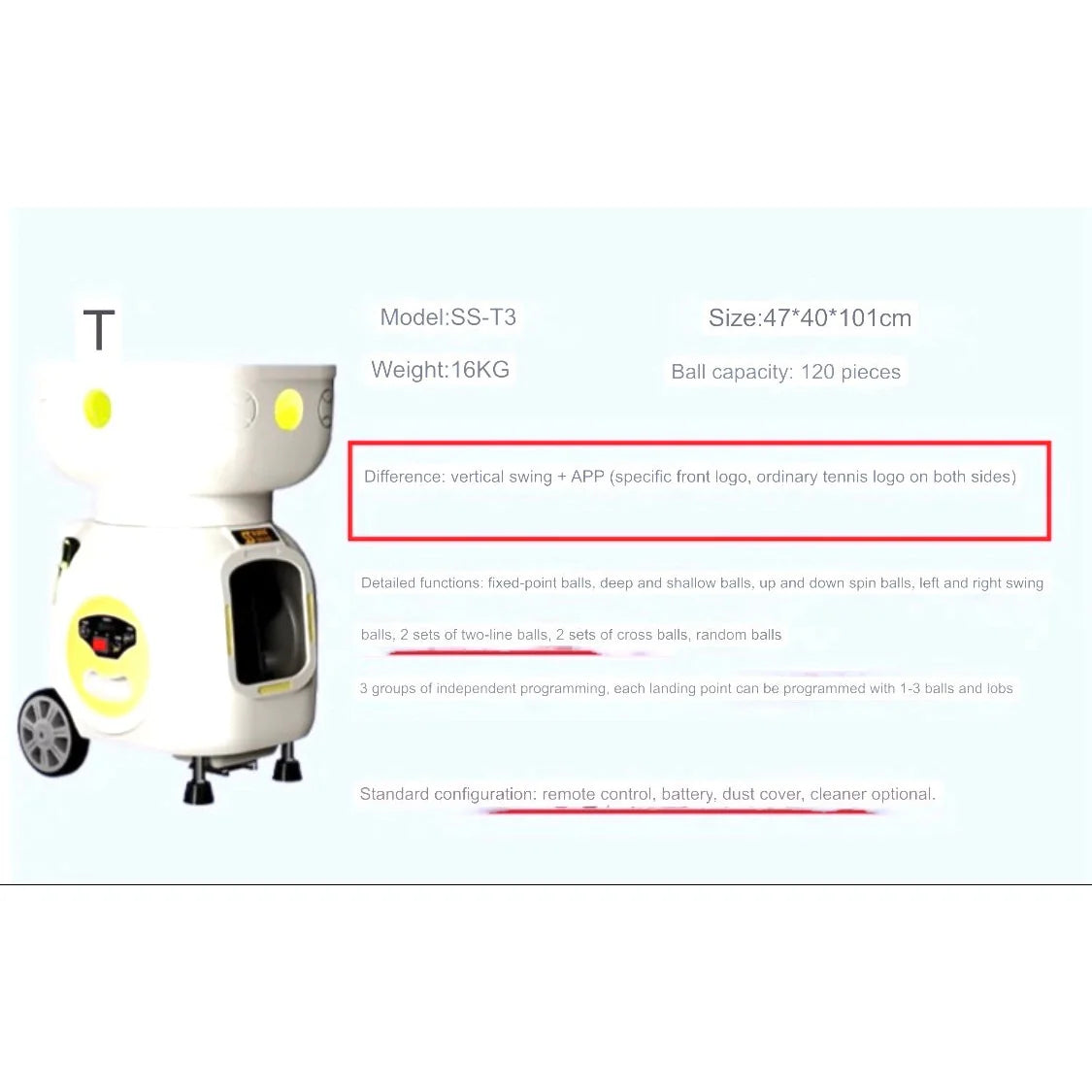 SIBOASI Automatic Tennis Ball Machine T7
